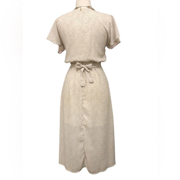 Sienna Sky Women’s V-Neck Cap Sleeve Polka Dot Elastic Waist Midi Dress - Picture 7 of 12